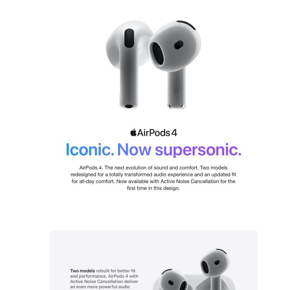 Apple AirPods 4 with Active Noise Cancellation